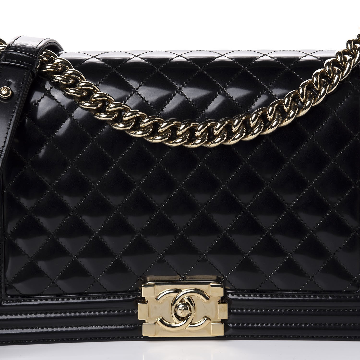 Chanel Iridescent Glazed Calfskin Quilted New Medium Boy Flap Black 11 of 11