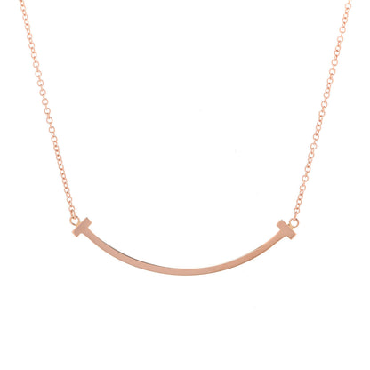 Tiffany 18K Rose Gold Small T Smile Pendant Necklace 4 of 7
