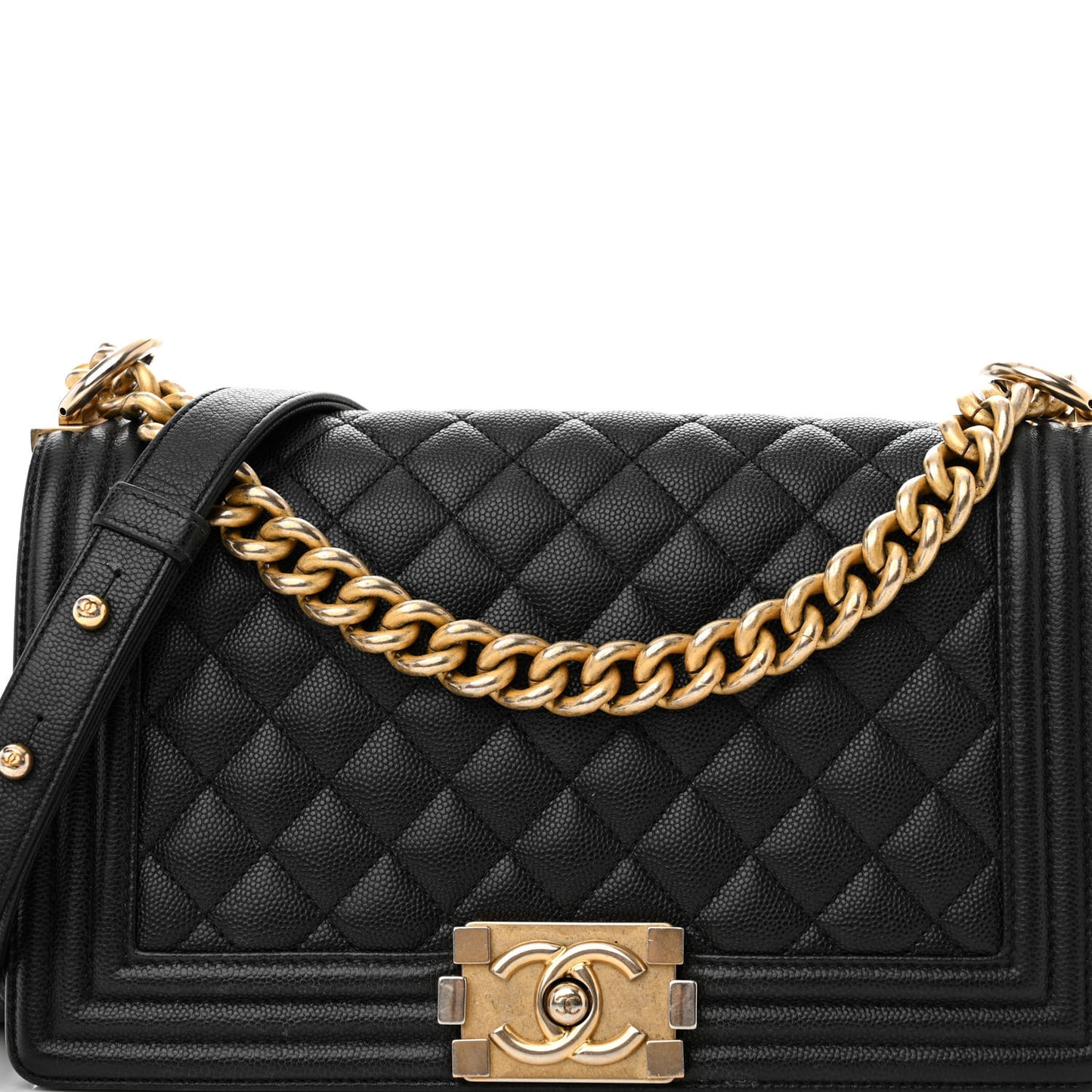 Caviar Quilted Medium Boy Flap Black