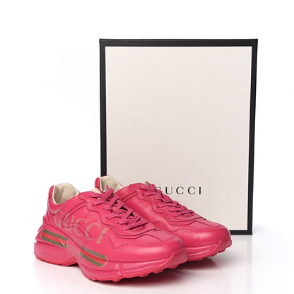Gucci Calfskin Logo Mens Rhyton Sneakers 7.5 Box Pink 10 of 10