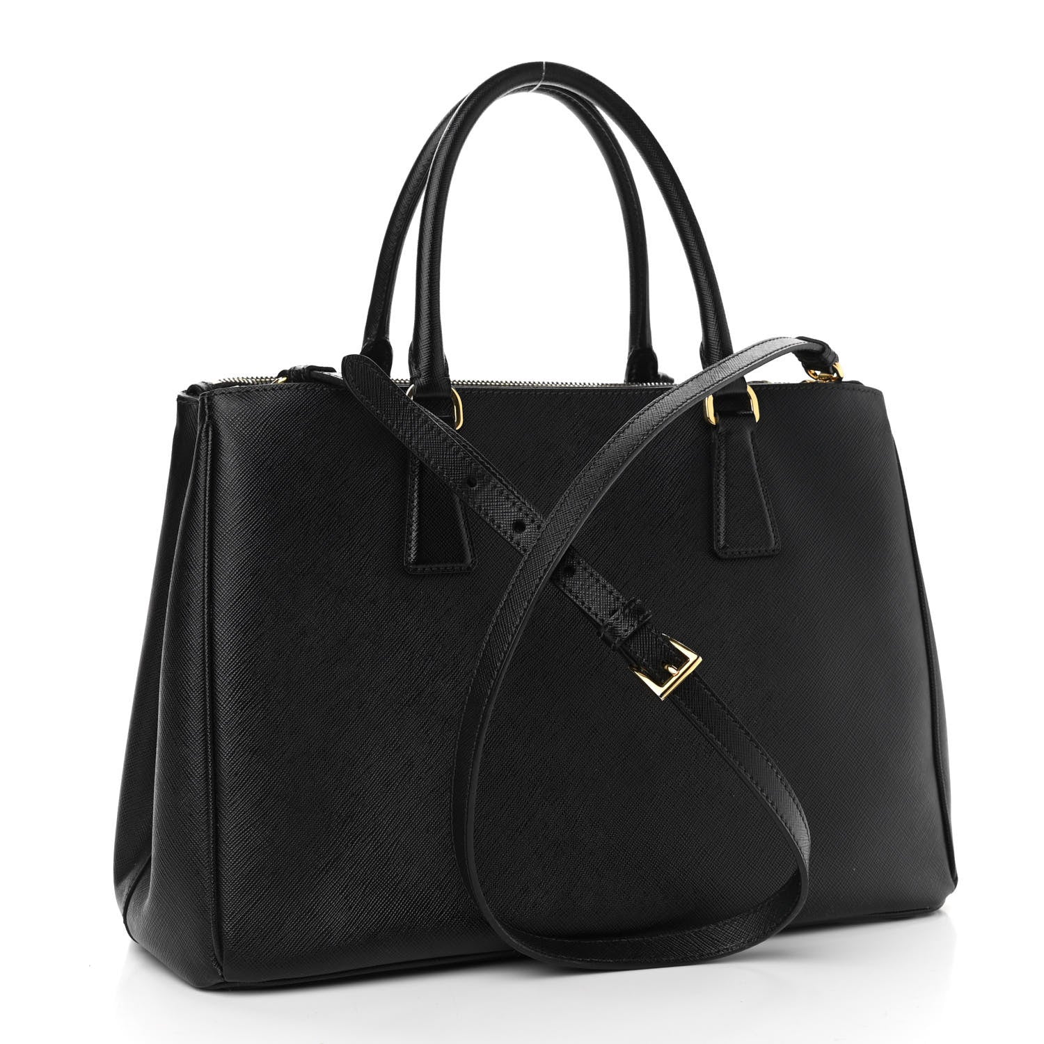 Prada Saffiano Medium Galleria Double Zip Tote Black 2 of 10