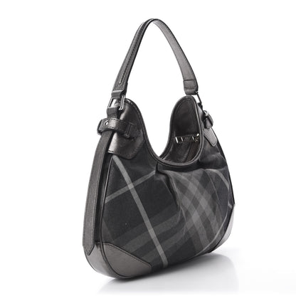 Burberry Shimmer Check Small Brooklyn Hobo Grey 3 of 9