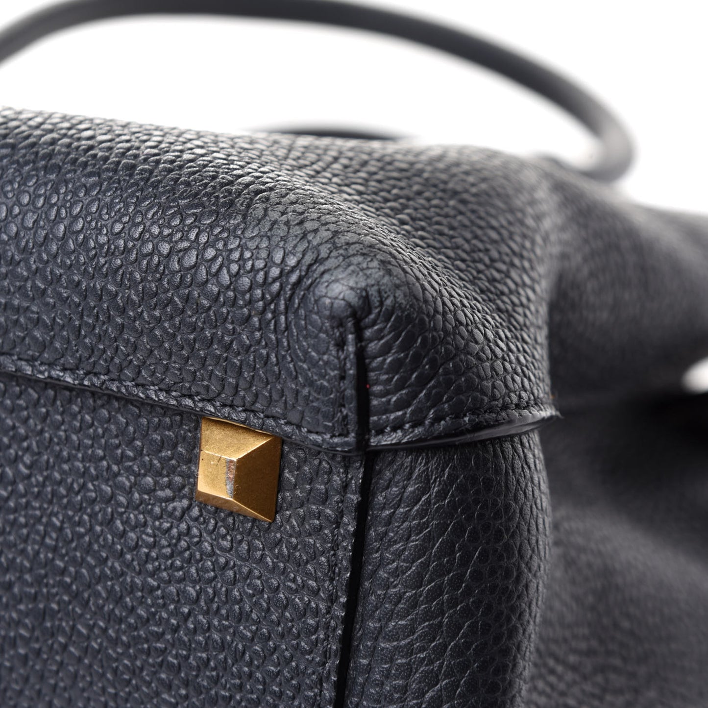Grained Calfskin Medium Milla Tote Phantom Grey