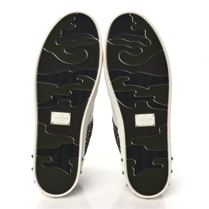 Valentino Garavani Calfskin Glitter Flycrew Sneakers 40 Black 5 of 9