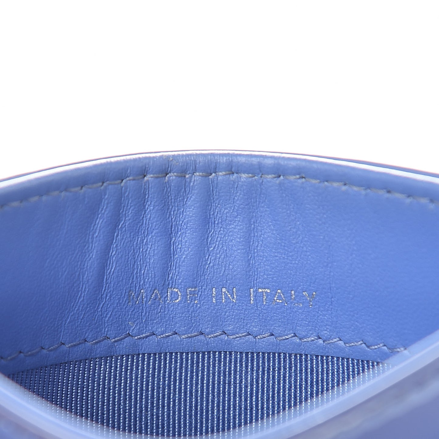 Patent Quilted Card Holder Blue