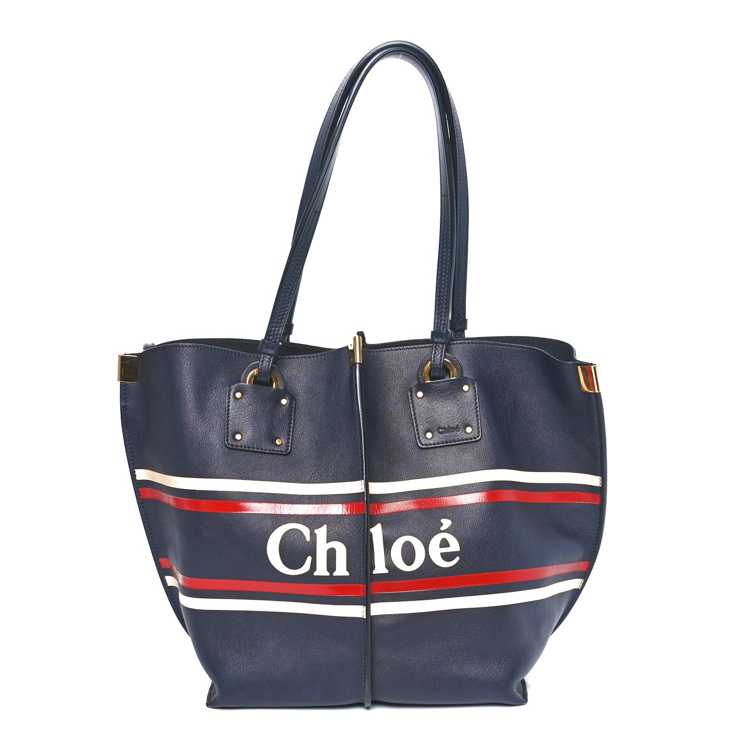 Chloe Smooth Calfskin Medium Vick Tote Full Blue 1 of 10