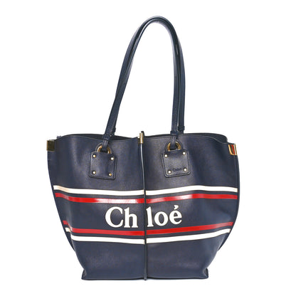 Chloe Smooth Calfskin Medium Vick Tote Full Blue 1 of 10