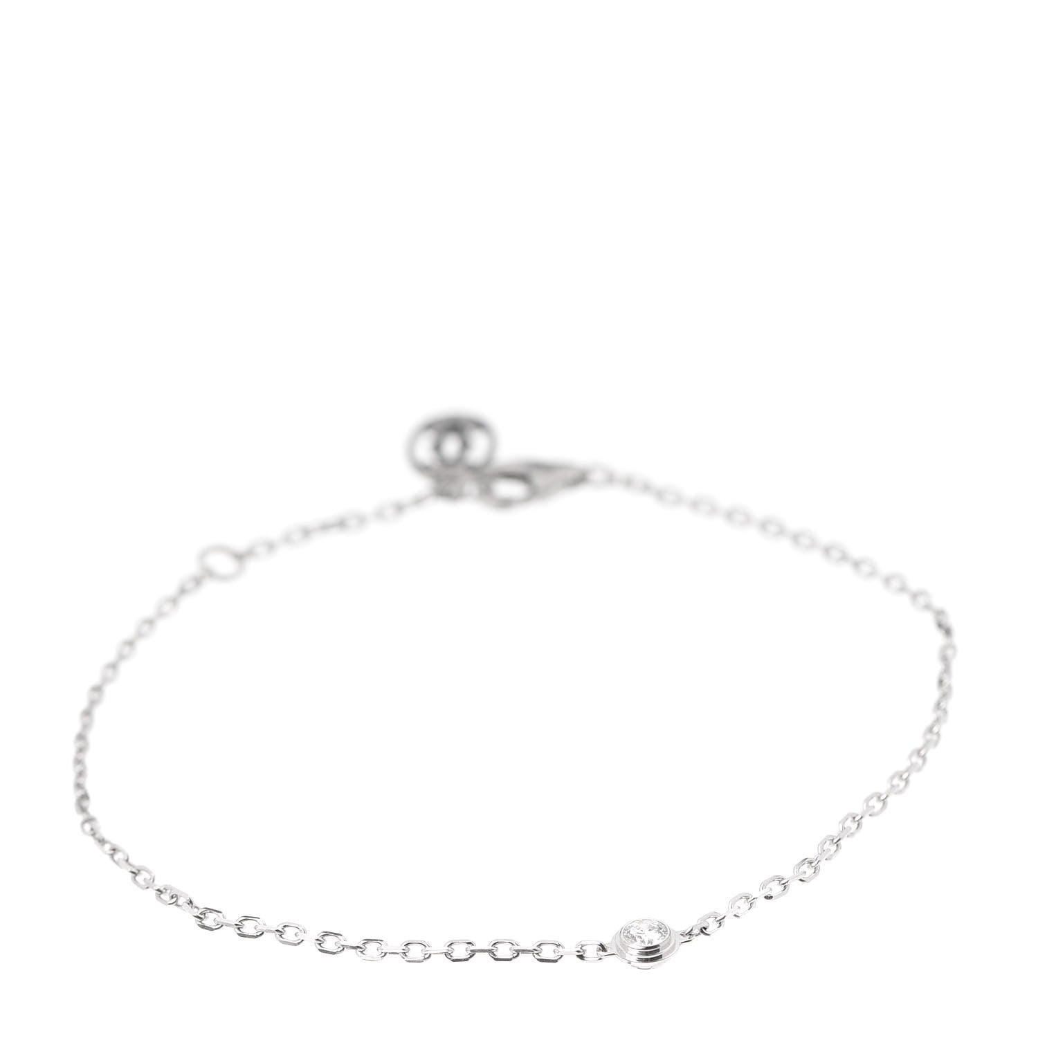 Cartier 18K White Gold Diamond SM D'Amour Bracelet 1 of 6