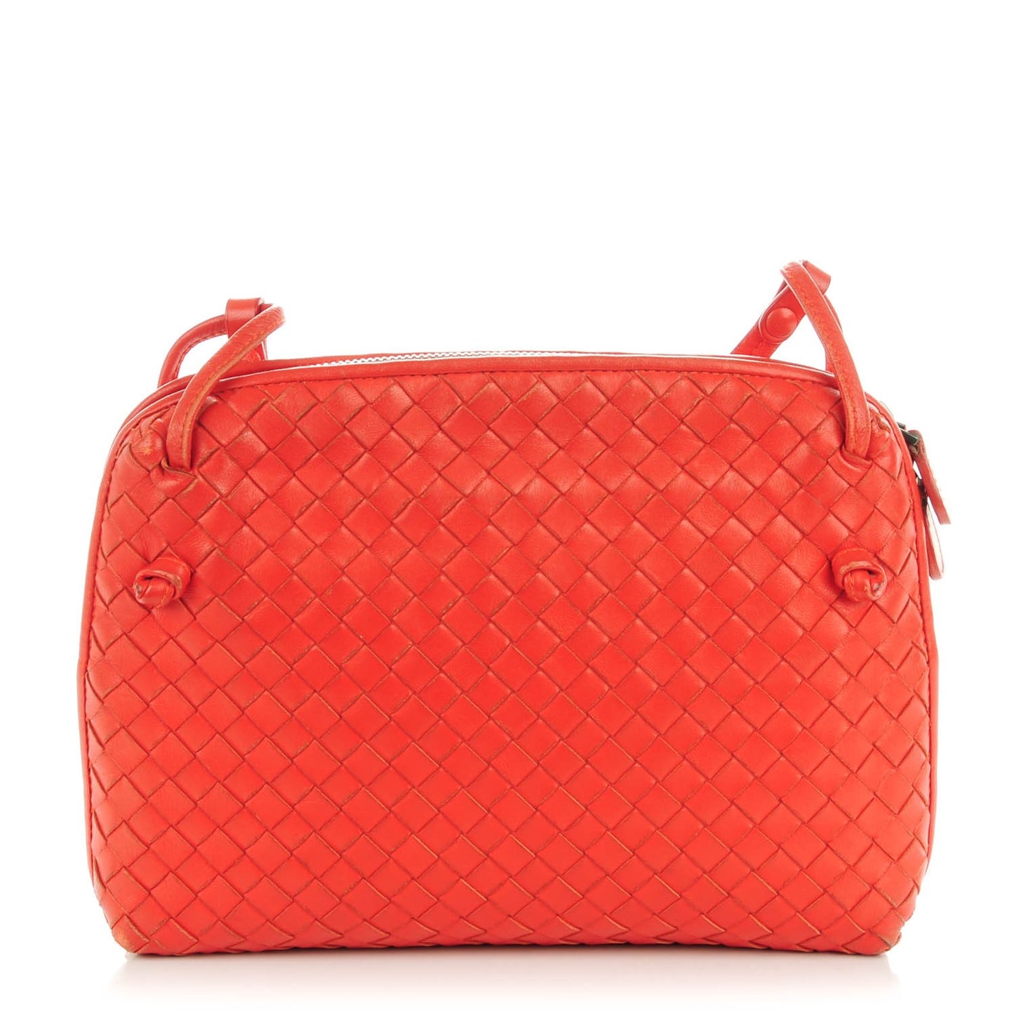 Nappa Intrecciato Pillow Crossbody Messenger Corniola