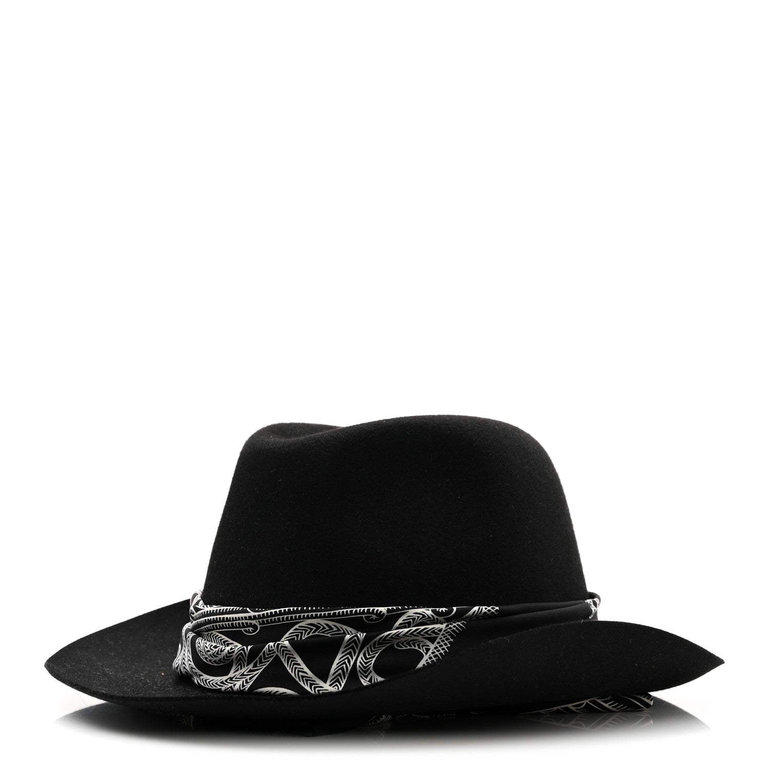 Hermes Feutre Silk Zouaves et Dragons Finesse Dahlia Hat 59 Black 1 of 10