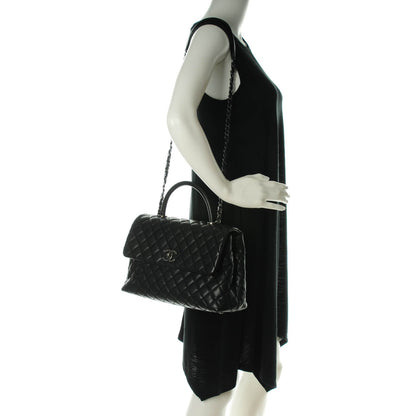Chanel Caviar Quilted Medium Coco Handle Flap Black 2 of 7