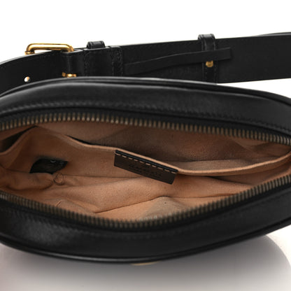 Gucci Calfskin Matelasse GG Marmont Belt 75 30 Bag Black 4 of 10