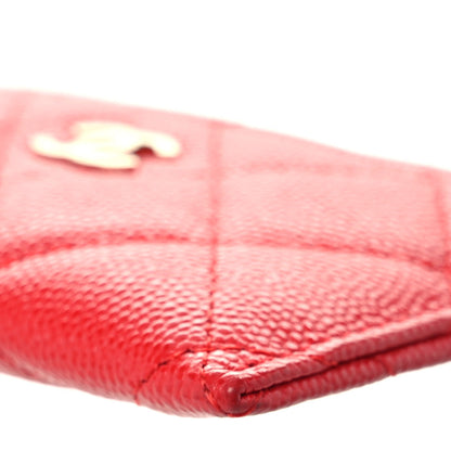 Chanel Caviar Quilted Card Holder Red 10 of 13