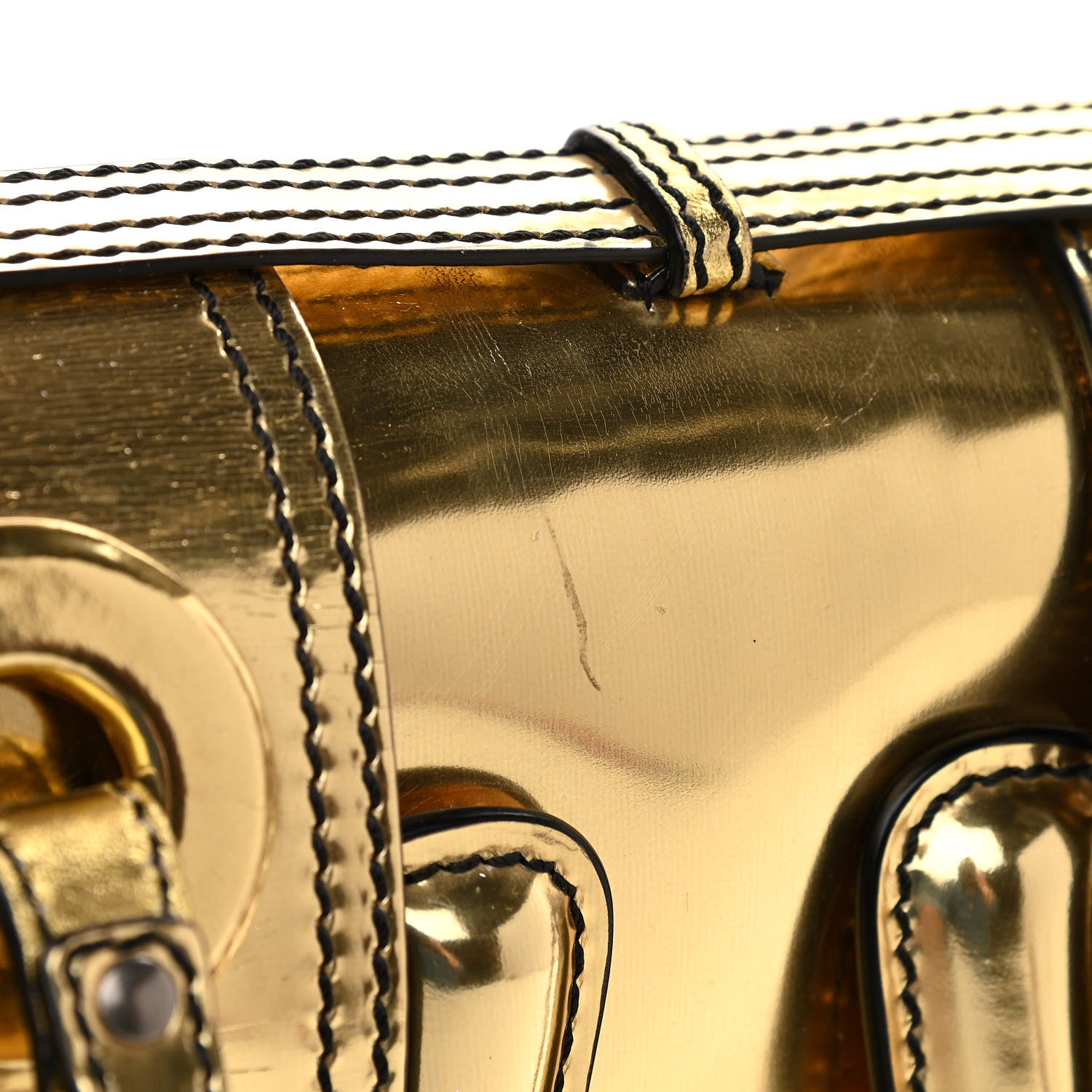 Fendi Patent Calfskin B Bag Gold 12 of 17