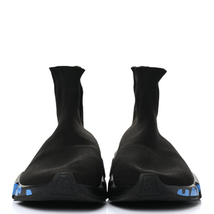 Balenciaga Neoprene Knit Mens Speed Graffiti Sneakers 41 Black Blue 2 of 8