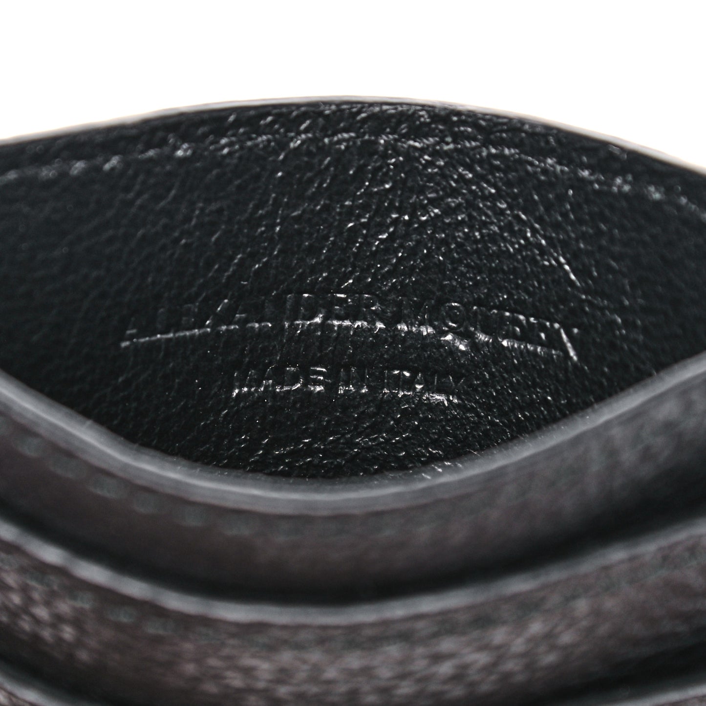 Calfskin Skull Card Holder Black