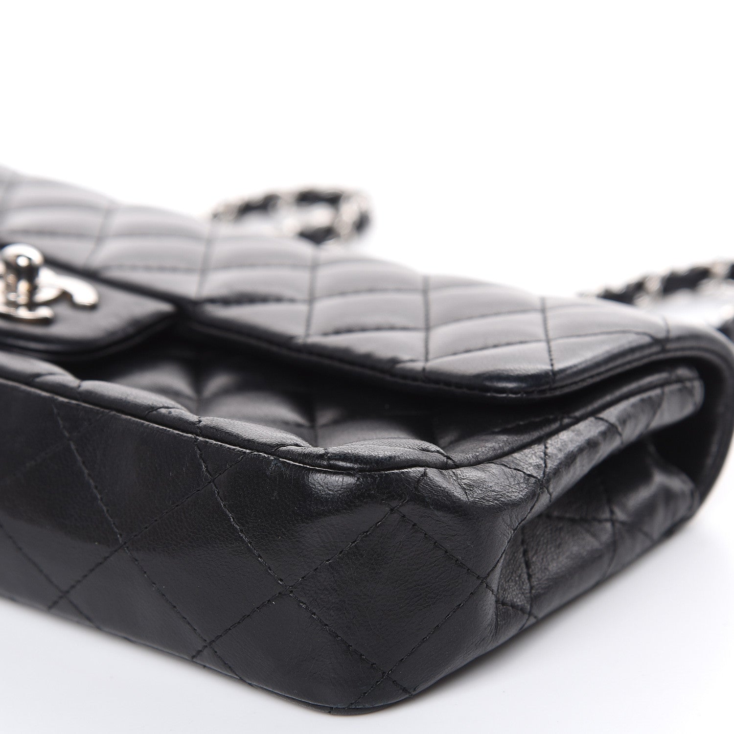 Chanel Lambskin Quilted East West Flap Black 9 of 13