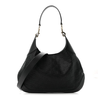 Gucci GG Calfskin Embossed B Medium Shoulder Bag Arabella Black 1 of 10
