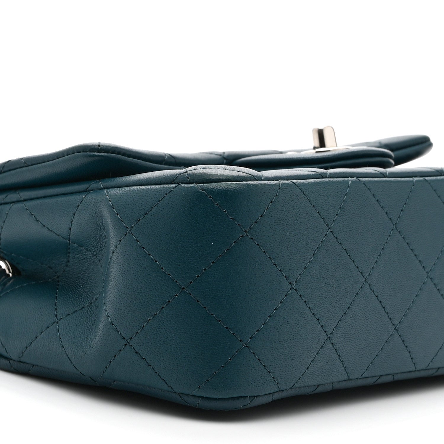 Chanel Lambskin Quilted Mini Rectangular Flap Dark Blue 9 of 10