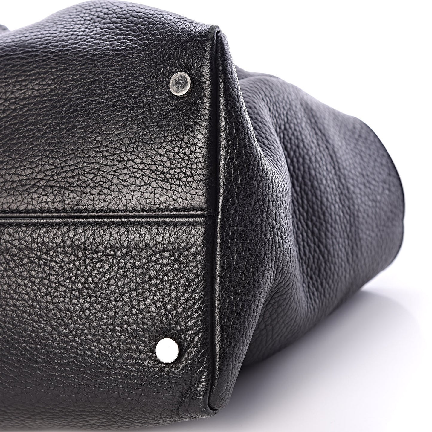 London Grainy Calfskin Shoulder Bag Black