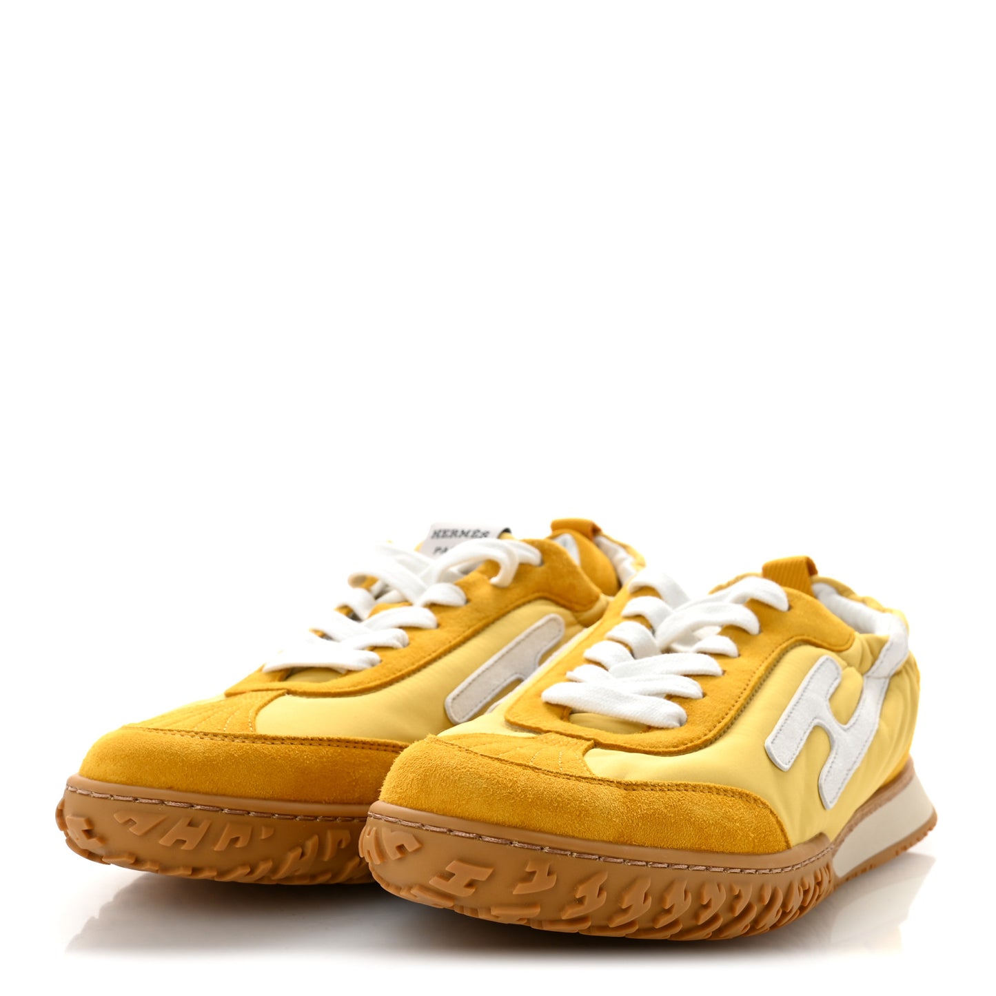 Suede Goatskin Jet Sneakers 38.5 Jaune Sesame White