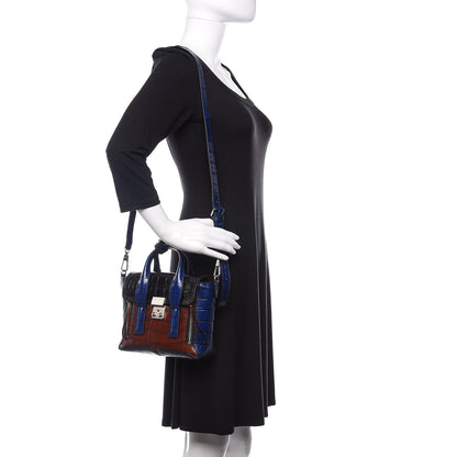 3.1 Phillip Lim 3.1 Calfskin Crocodile Embossed Mini Pashli Black Multicolor 4 of 13