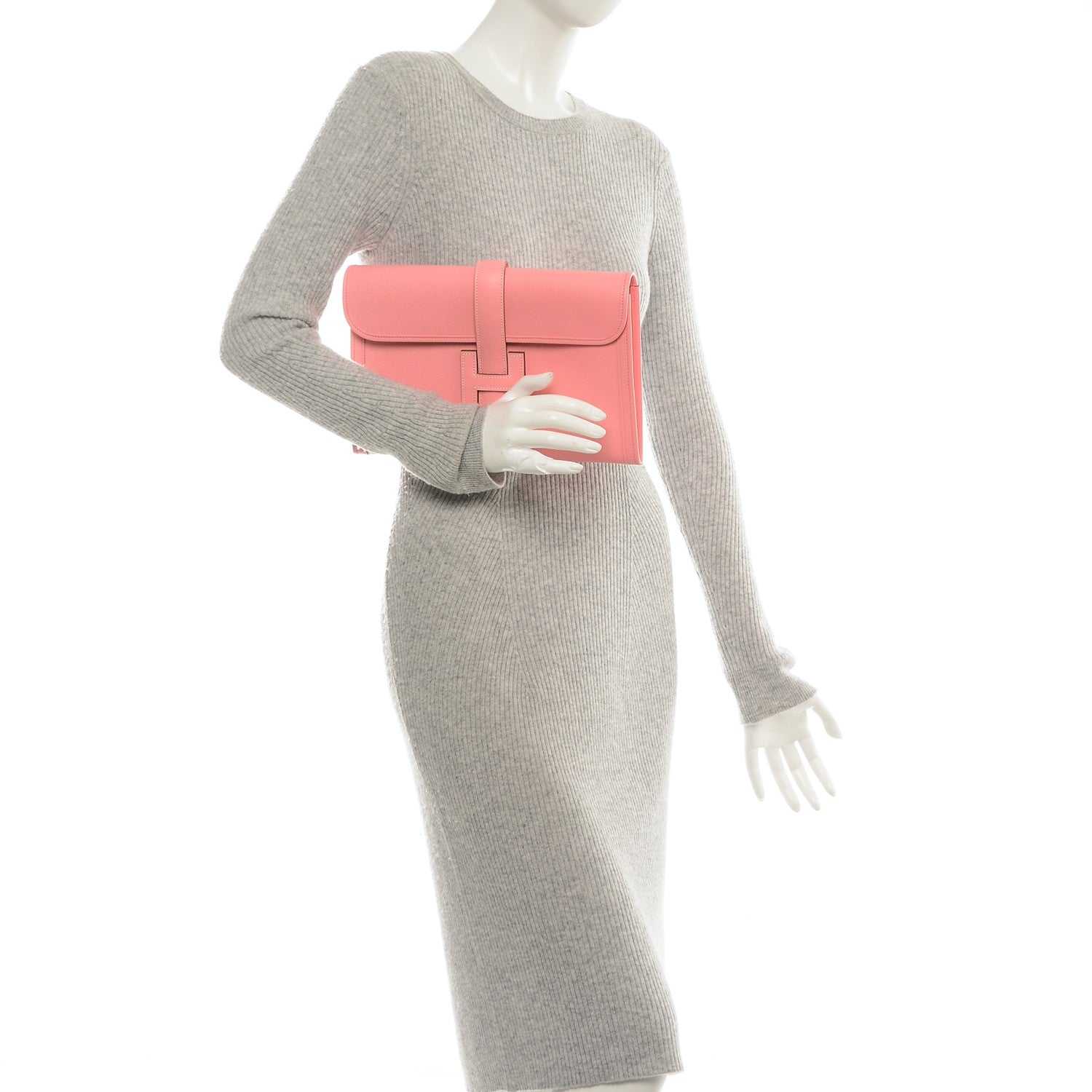 Hermes Epsom Jige PM Clutch Rose Confetti 2 of 7