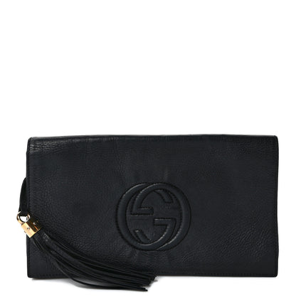 Gucci Pebbled Calfskin Medium Soho Clutch Black 1 of 11