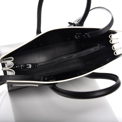 Saint Laurent Grained Calfskin Topstitch Small Sac De Jour Black Porcelain 6 of 10
