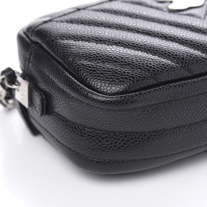 Chanel Caviar Chevron Quilted Camera Case Black 8 of 10