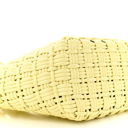 Balenciaga Varnished Faux Calfskin Braided XS Bistro Basket Pale Yellow 9 of 11