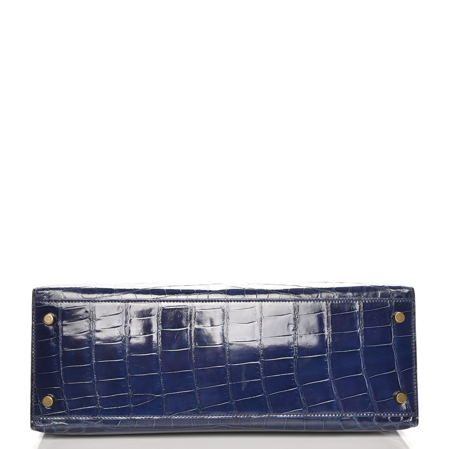 Hermes Shiny Niloticus Crocodile Kelly Sellier 32 Bleu Saphir 14 of 32