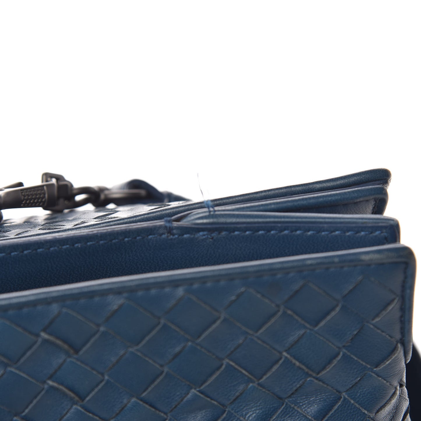 Nappa Intrecciato Large Top Handle Tote Denim
