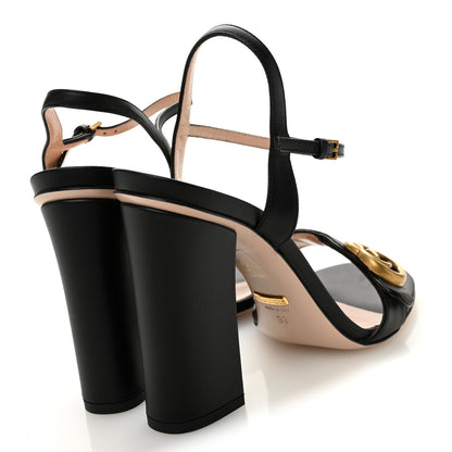 Gucci Lifford Calfskin GG Marmont Ankle Wrap 105mm Sandals 39 Black 4 of 8