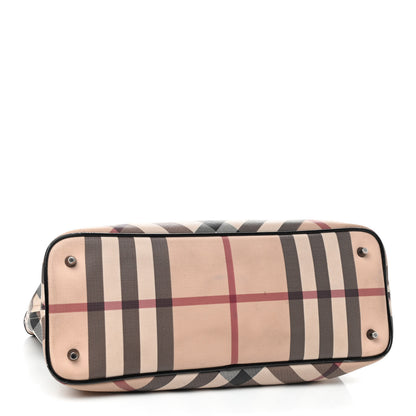 Burberry Nova Check Patent Trim Shopper Tote Black 4 of 12