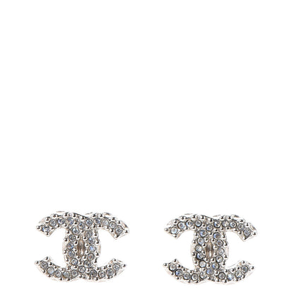 Chanel Crystal CC Earrings Silver 1 of 6