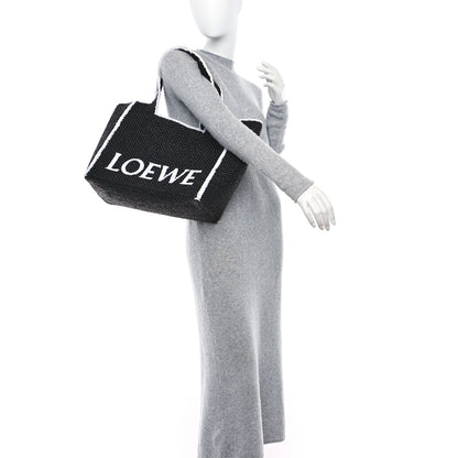 Loewe Raffia Large Paula's Ibiza Logo Tote Black White 2 of 8