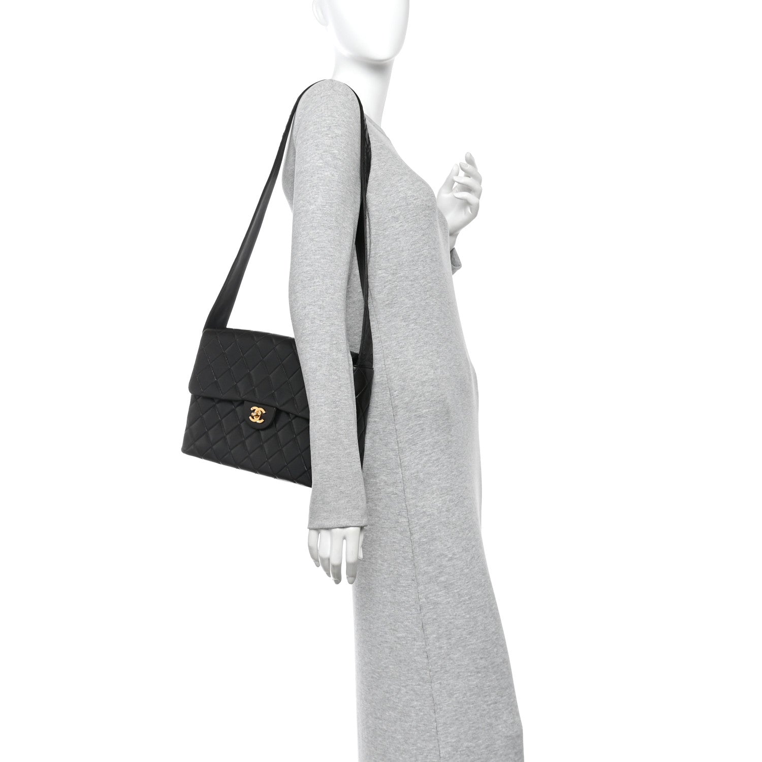 Chanel Lambskin Quilted Flap Shoulder Bag Black 2 of 11