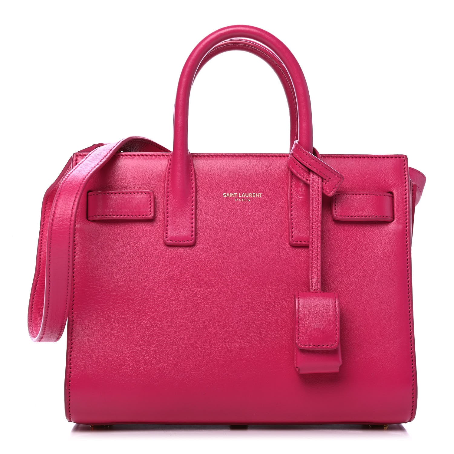Saint Laurent Calfskin Nano Sac De Jour Lipstick Fuchsia 1 of 5