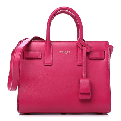 Saint Laurent Calfskin Nano Sac De Jour Lipstick Fuchsia 1 of 5