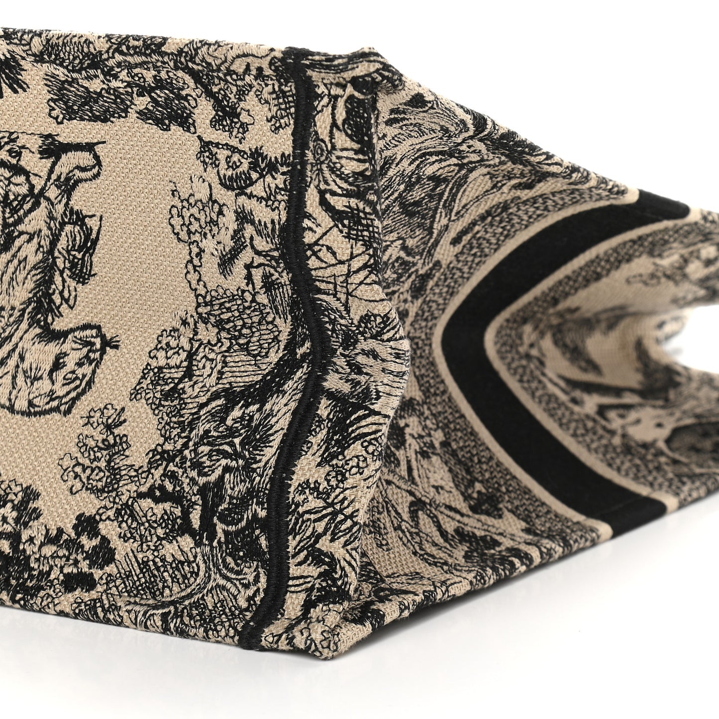 Canvas Embroidered Large Dioriviera Toile De Jouy Book Tote Black