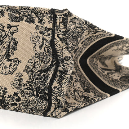 Christian Dior Canvas Embroidered Large Dioriviera Toile De Jouy Book Tote Black 6 of 9