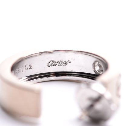 Cartier 18K White Gold 2 Diamond 5.5mm LOVE Hoop Earrings 11 of 17