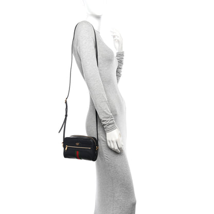 Gucci Calfskin Web Mini Ophidia Shoulder Bag Black 2 of 10