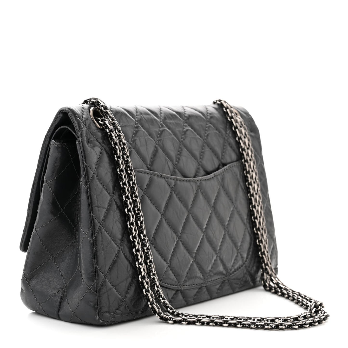 Aged Calfskin Quilted 2.55 Reissue 226 Flap Grey