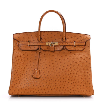 Hermes Ostrich Birkin 40 Gold 1 of 13