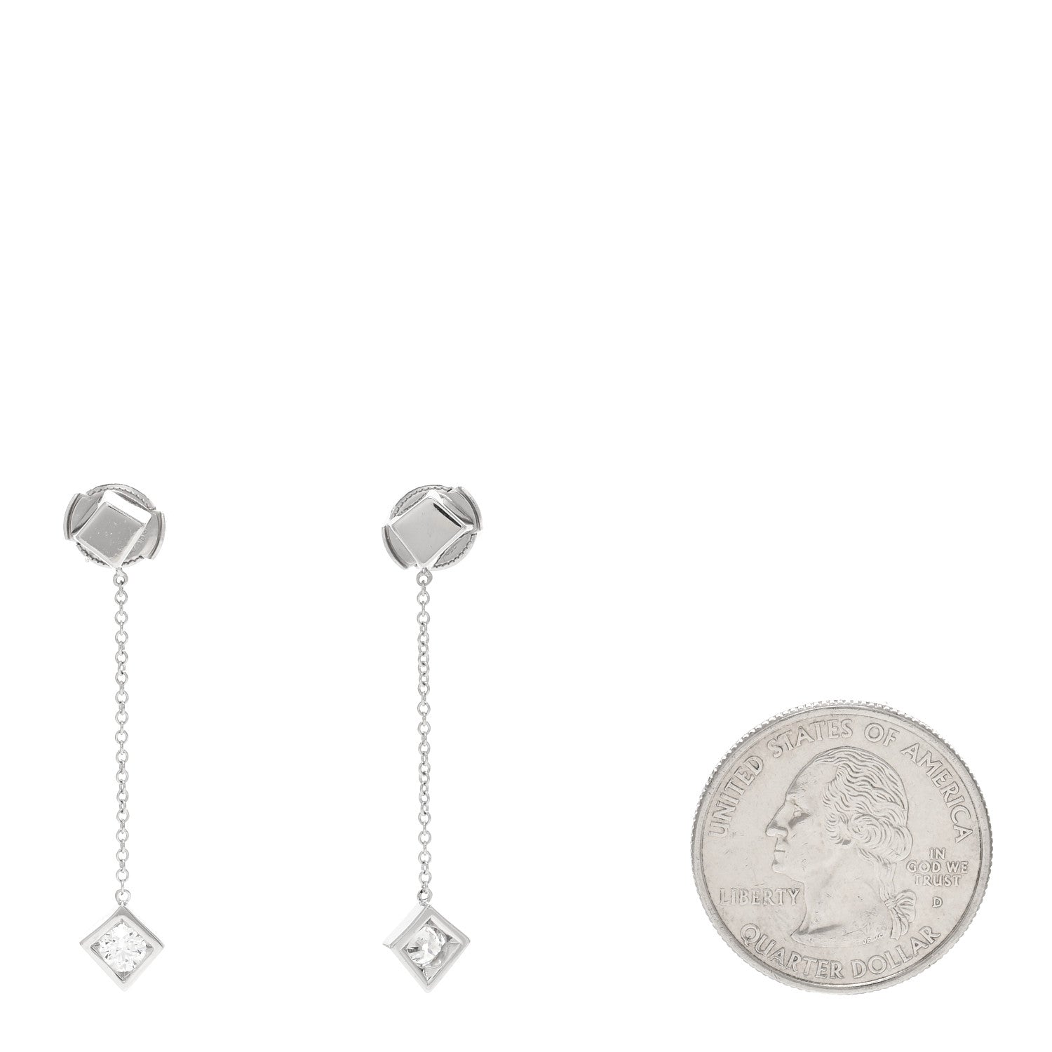 Tiffany 18K White Gold Diamond Frank Gehry Torque Drop Earrings 2 of 5