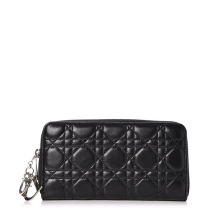 Christian Dior Lambskin Cannage Voyageur Wallet Black 1 of 7