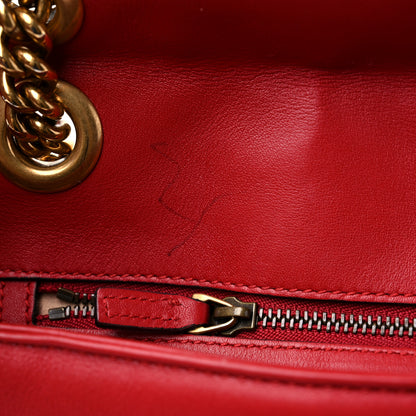 Gucci Calfskin Matelasse Small GG Marmont Shoulder Bag Hibiscus Red 11 of 21