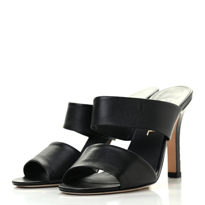 Chanel Lambskin Pearl Sandal Mules 37 Black 3 of 8